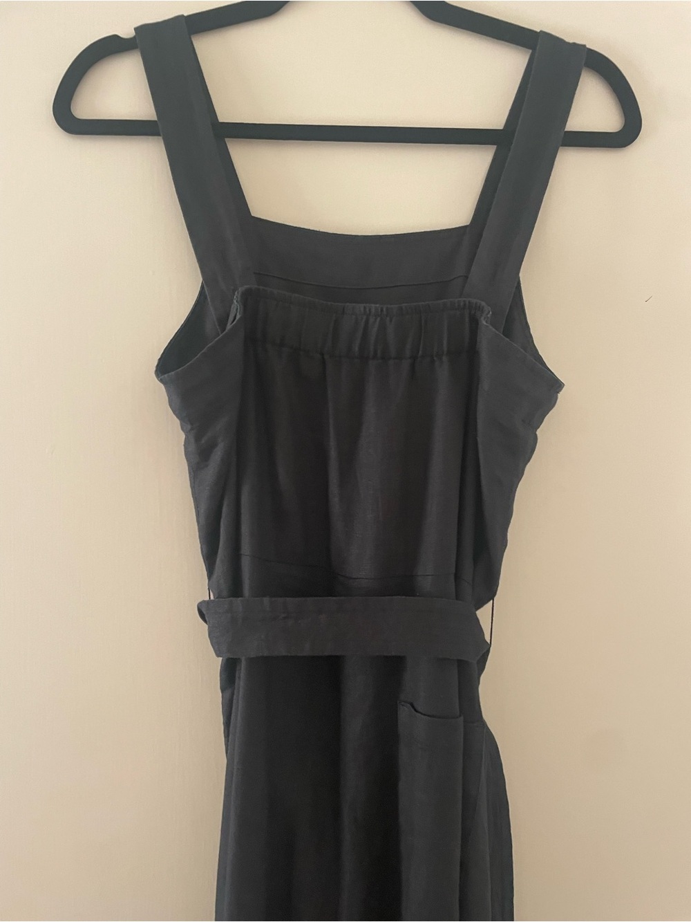 Everlane Black Sleeveless Jumpsuit with Waist Tie